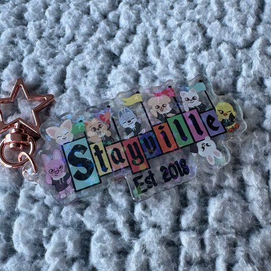 Stray Kids SKZOO Stayville Holographic Acrylic Keychain