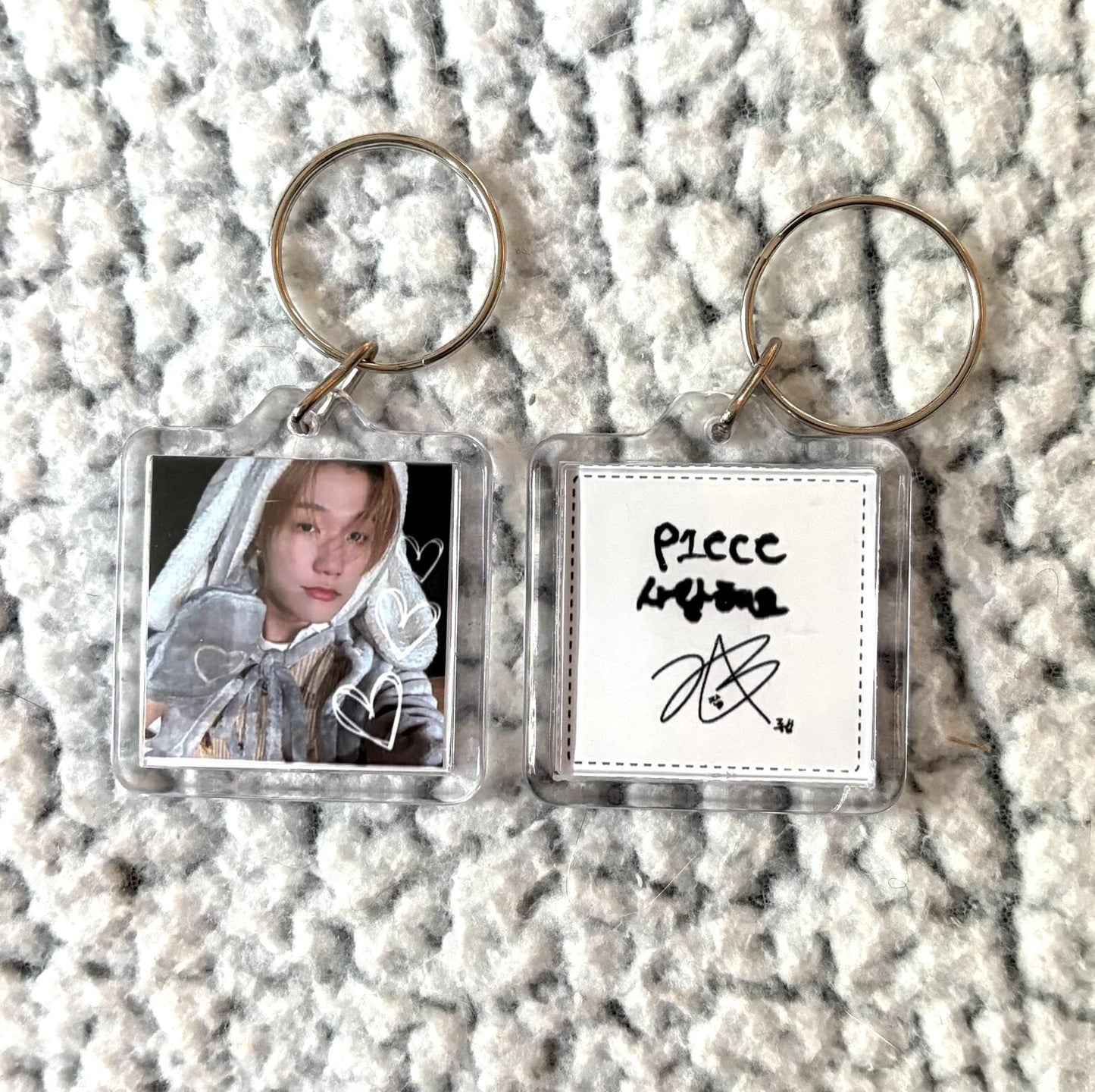 P1Harmony Member Photo and Handwriting Square Keychain